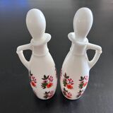 Pair of floral-decorated bottles