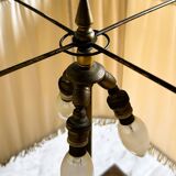 Porcelaine de Paris with exotic birds porcelain table lamp, 1950s.