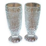Verre a pied gravé véritable Bohème Tchécoslovaque