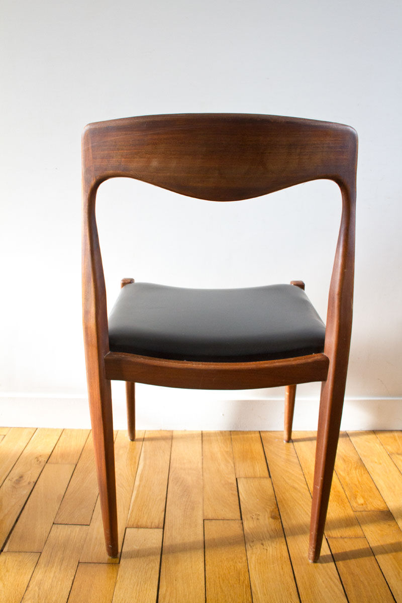 Teak and skai chair