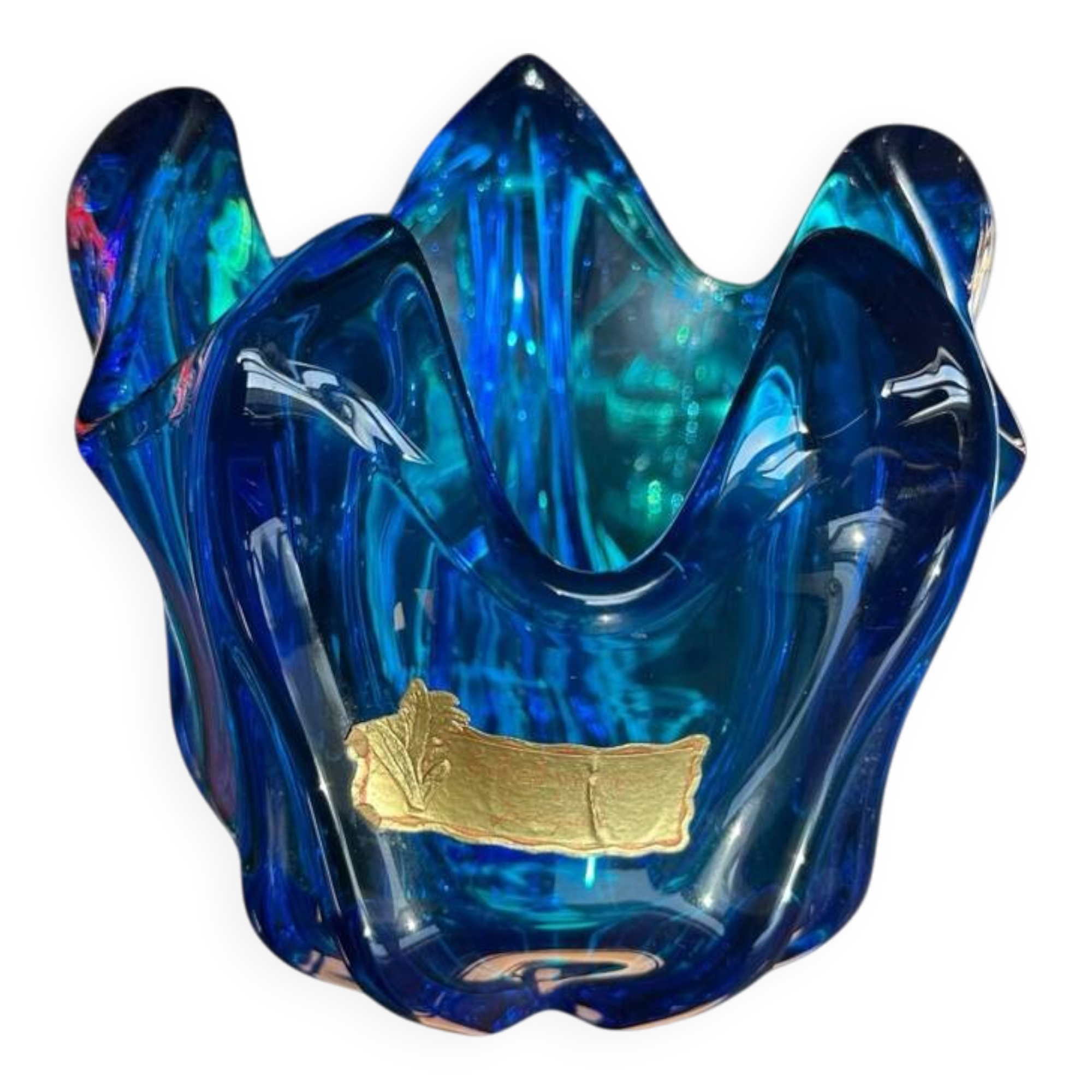 Vintage Cobalt Blue Glass Vase by Jacques – Edelweiss Label, 1970s