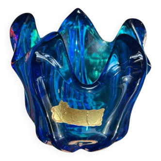 Vintage Cobalt Blue Glass Vase by Jacques – Edelweiss Label, 1970s