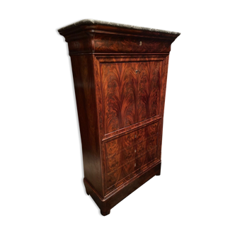 Mahogany writing desk with Louis-Philippe period secret drawers