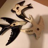 3 wall swallows earthenware Vallauris