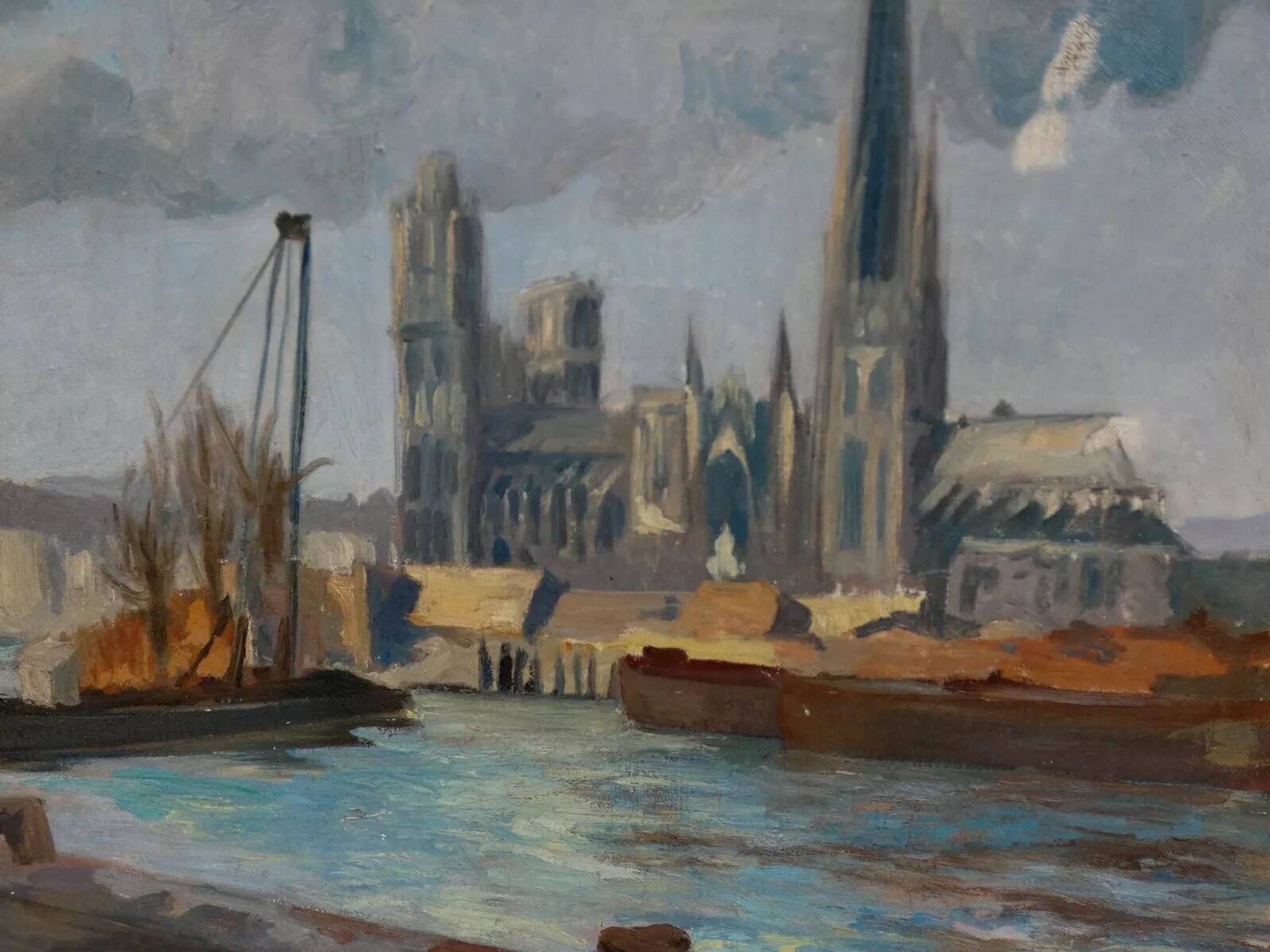 Original Oil Painting on Canvas of  Cathedral and the River