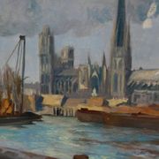Original Oil Painting on Canvas of  Cathedral and the River