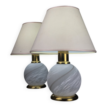 Lampes de table Vintage en verre de Murano, Italie, années 1970, lot de 2