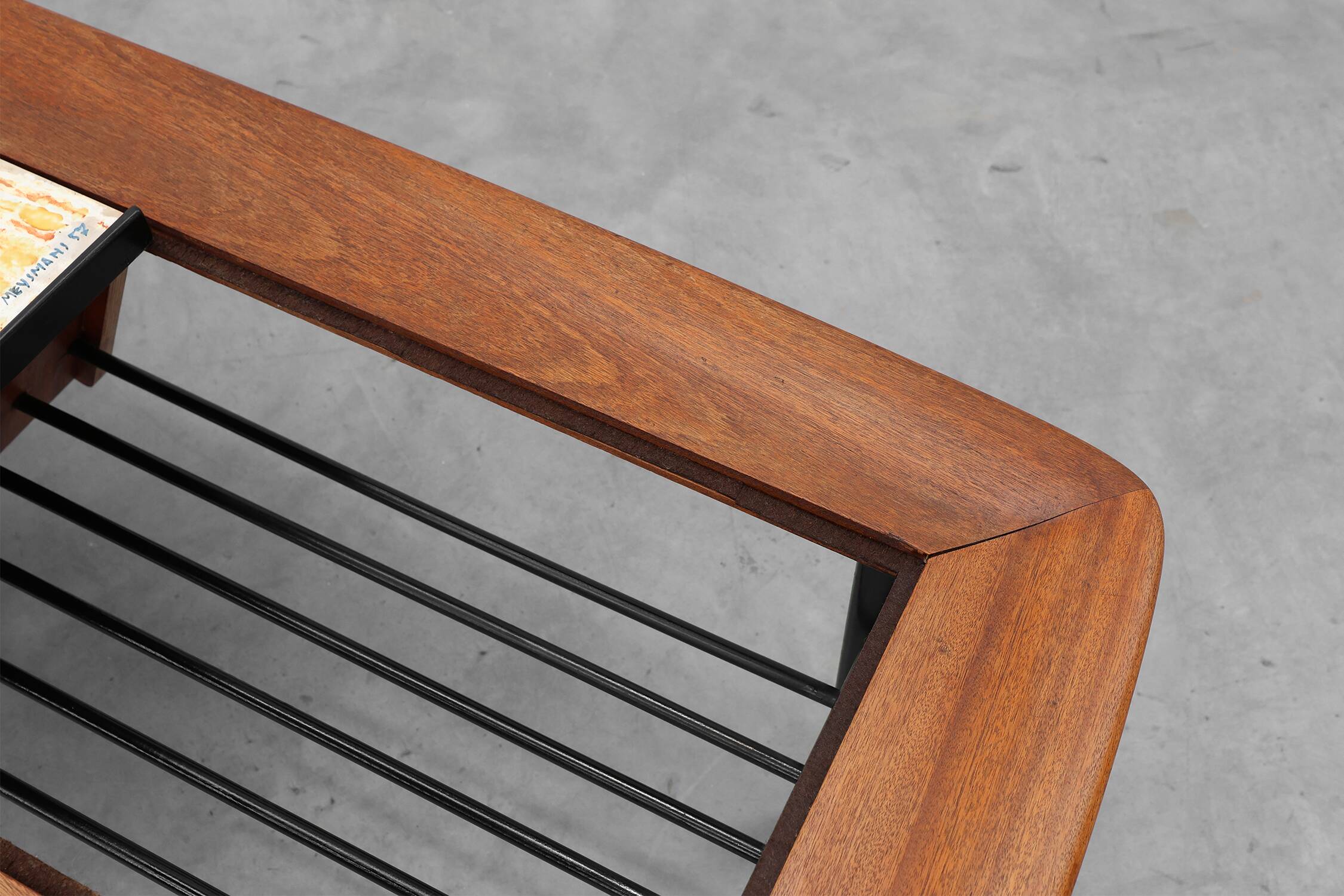 2 Coffee Tables '210', teak wood and ceramic,by Alfred Hendrickx, Belform