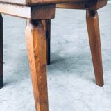 French Folk Art Rustic Dining Chair Set in Oak, 1940s, Set of 6