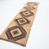 3x11 Rug For Hallway Brown Vintage Persian Runner Rug, 94x345Cm SK 5284