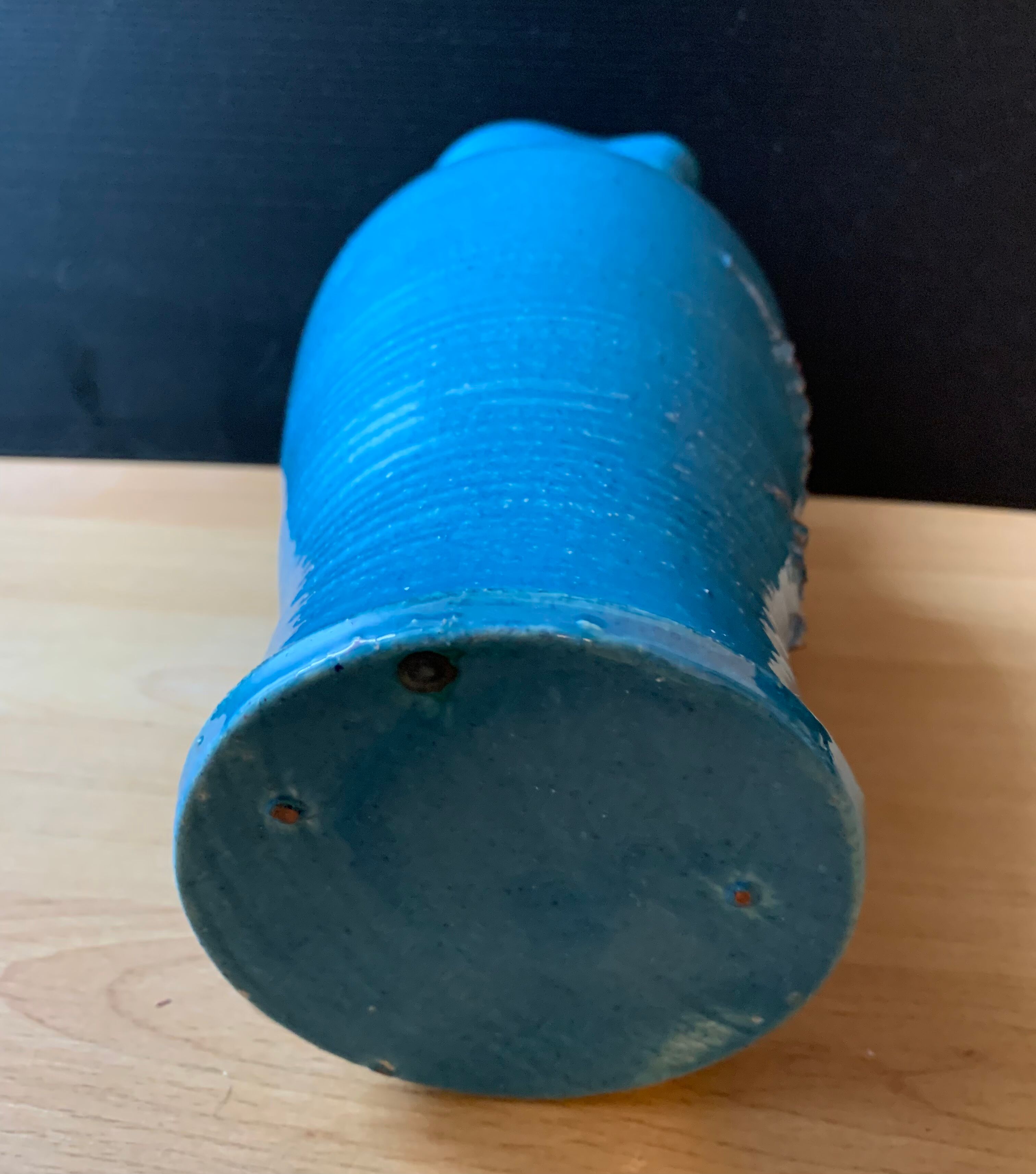 Large pitcher blue enamelle ceramic vase