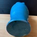 Pichet vase en céramique émaille bleu