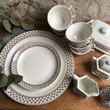 Pair of dessert plates Terre de Fer pattern Adams clover pattern "Sharon"