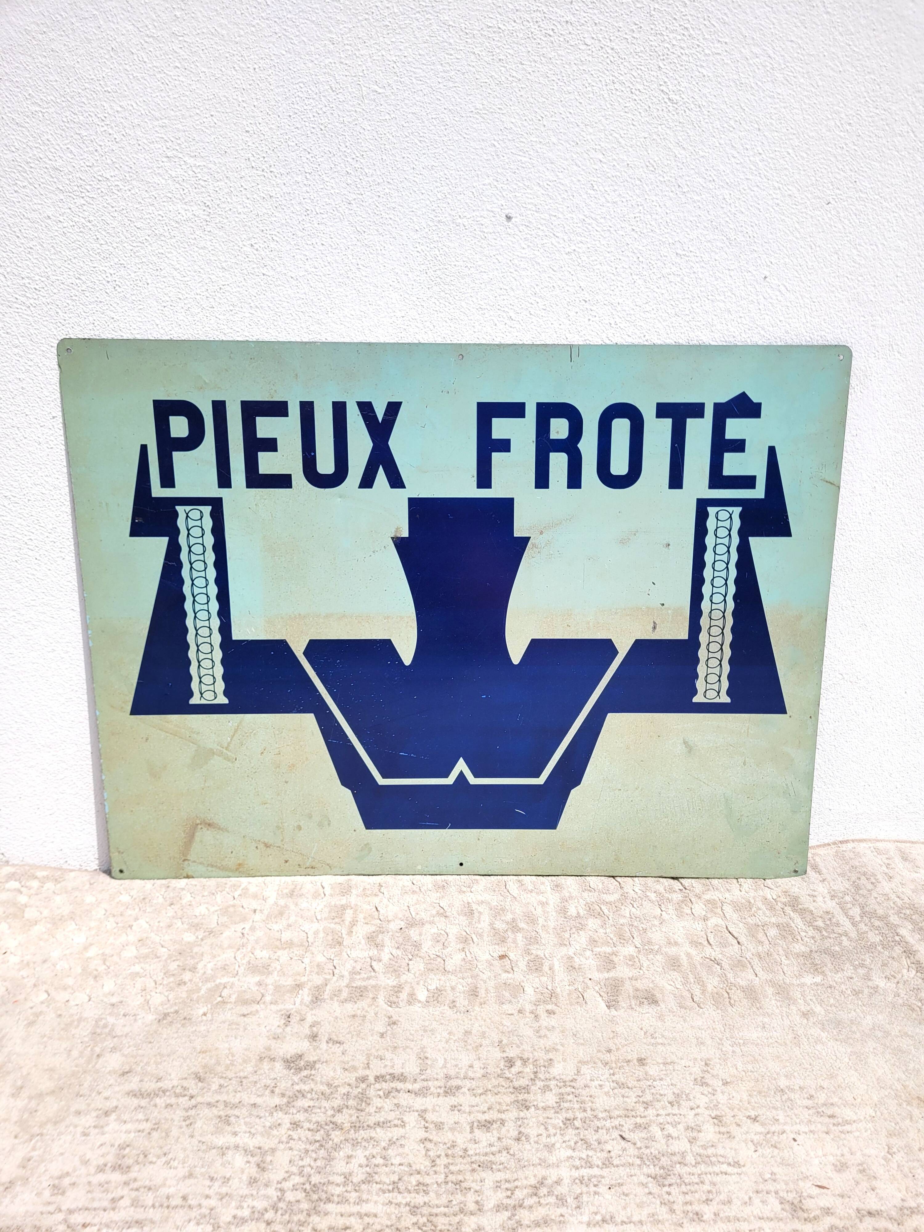 Plaque en tôle enseigne vintage industrielle