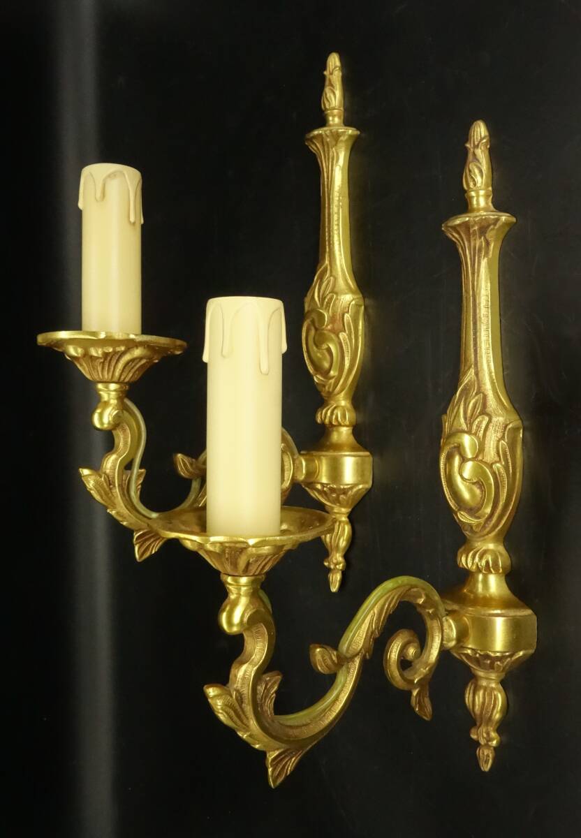 Pair of single-light wall sconces in Louis XV style - Lumalux Paris - gilded bronze
