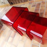 Set of 3 tables in plexiglas