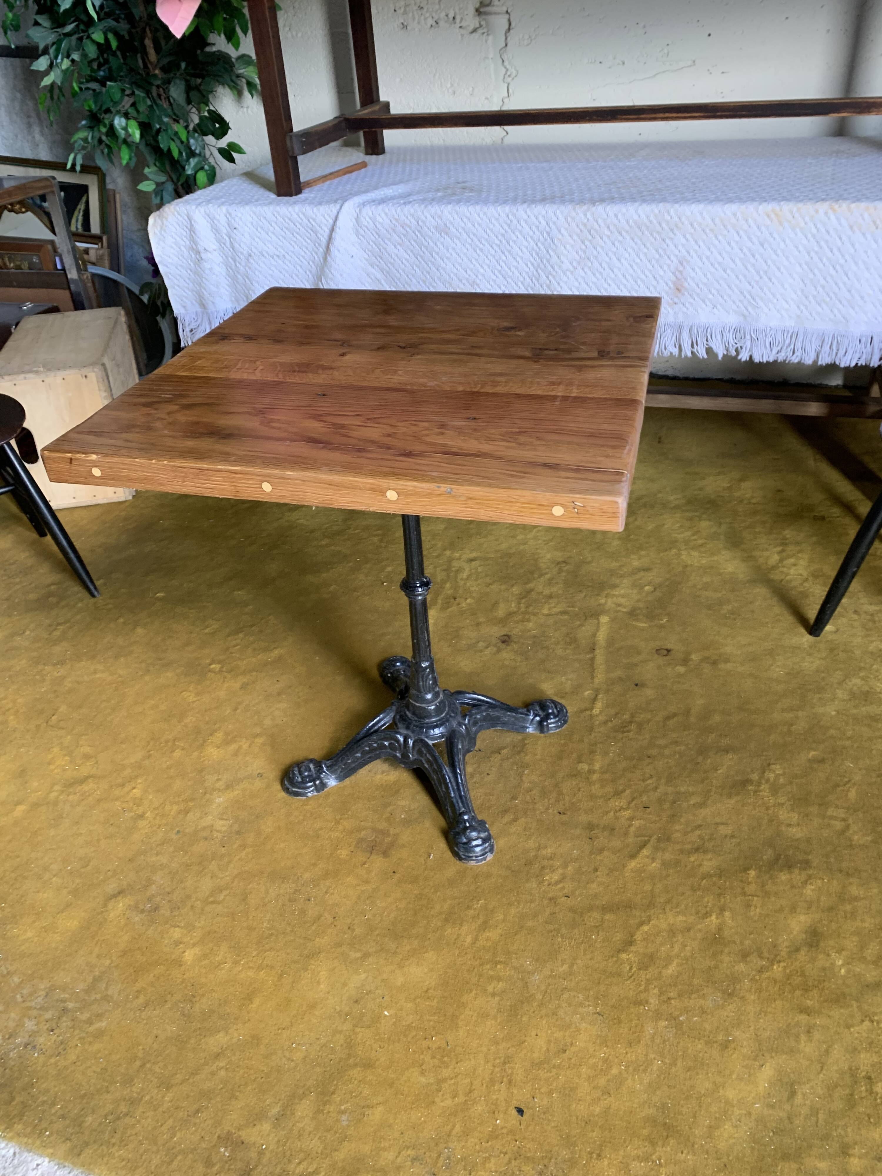 Raw wood bistro table
