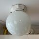 Vintage porcelain and opaline ceiling lamp Art Deco