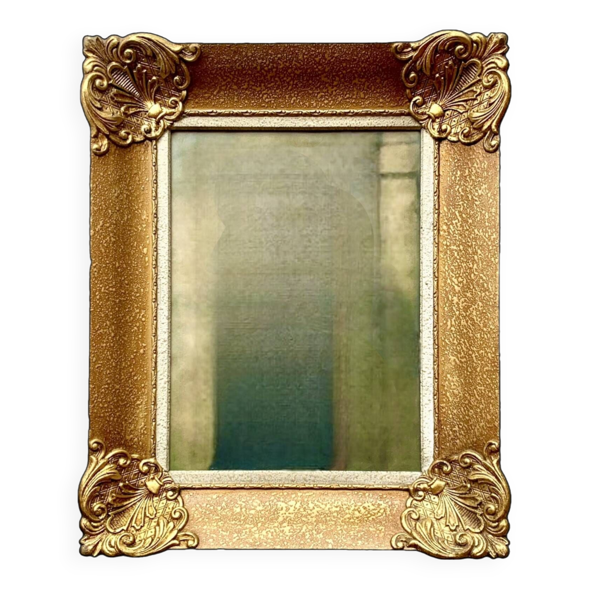 Old wall frame in carved gilded wood