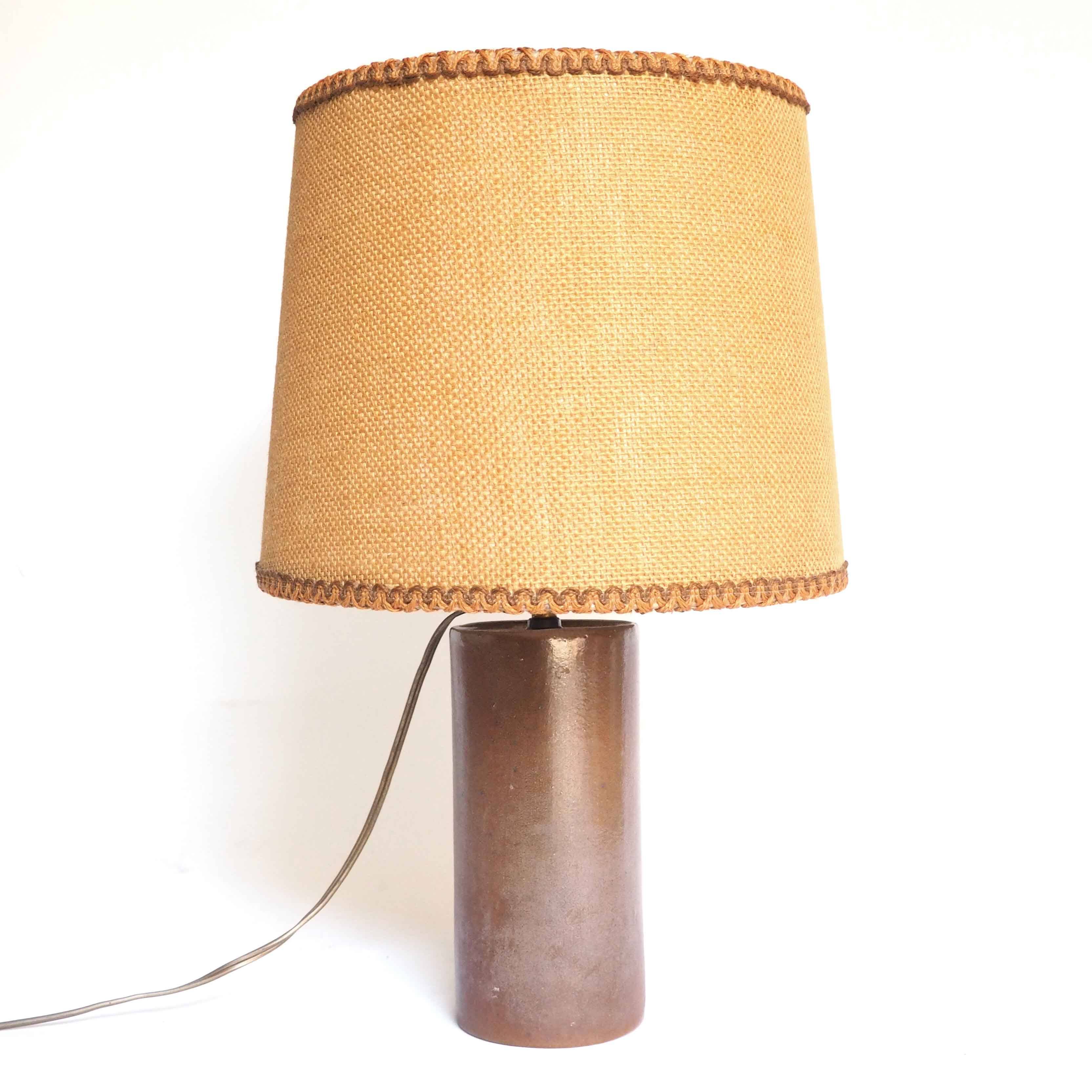 Lampe céramique tube grès