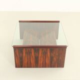 Italian coffee table in rosewood with magazine rack, 1960s.