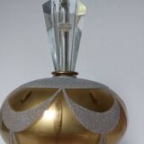 Hand-cut crystal and white marble lamp 57 cm