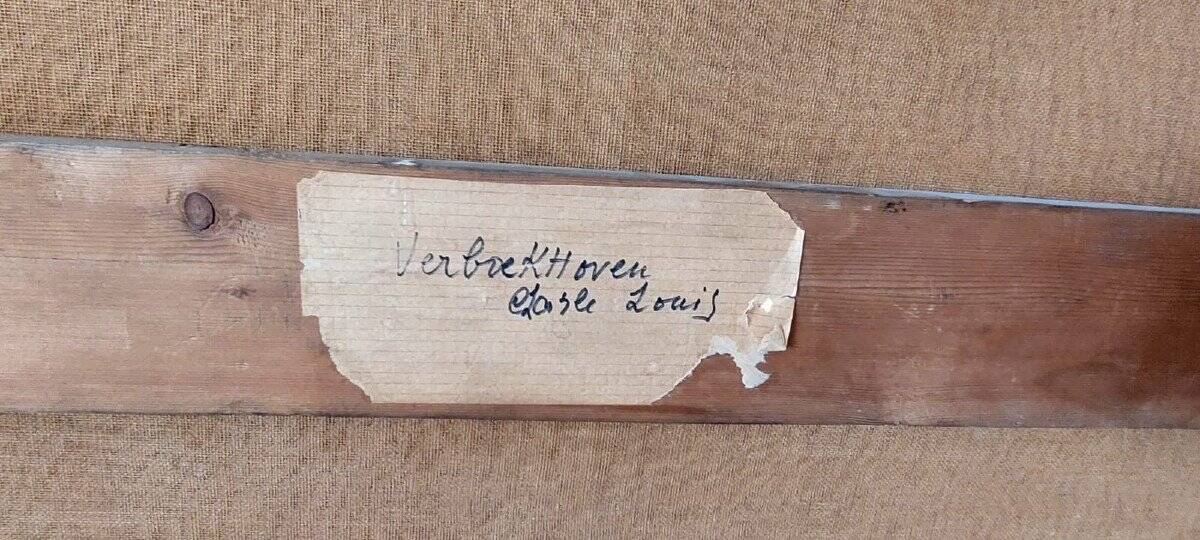 Large oil painting on canvas 2 m x 1.50 m - animated landscape - Charles Louis Verboeckhoven