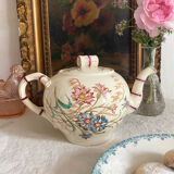 Théière en terre de fer polychrome K&G Luneville Bleuet