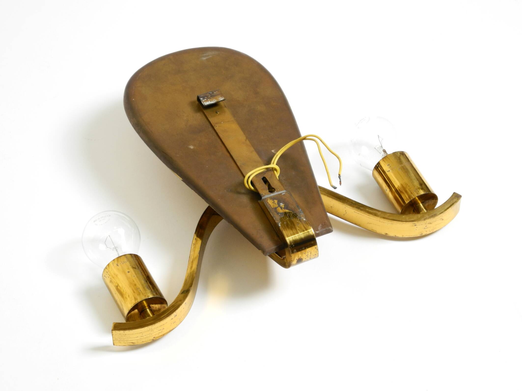 Large heavy Mid Century brass wall light from a German church