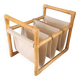 Vintage magazine rack made of bamboo, rattan and canvas