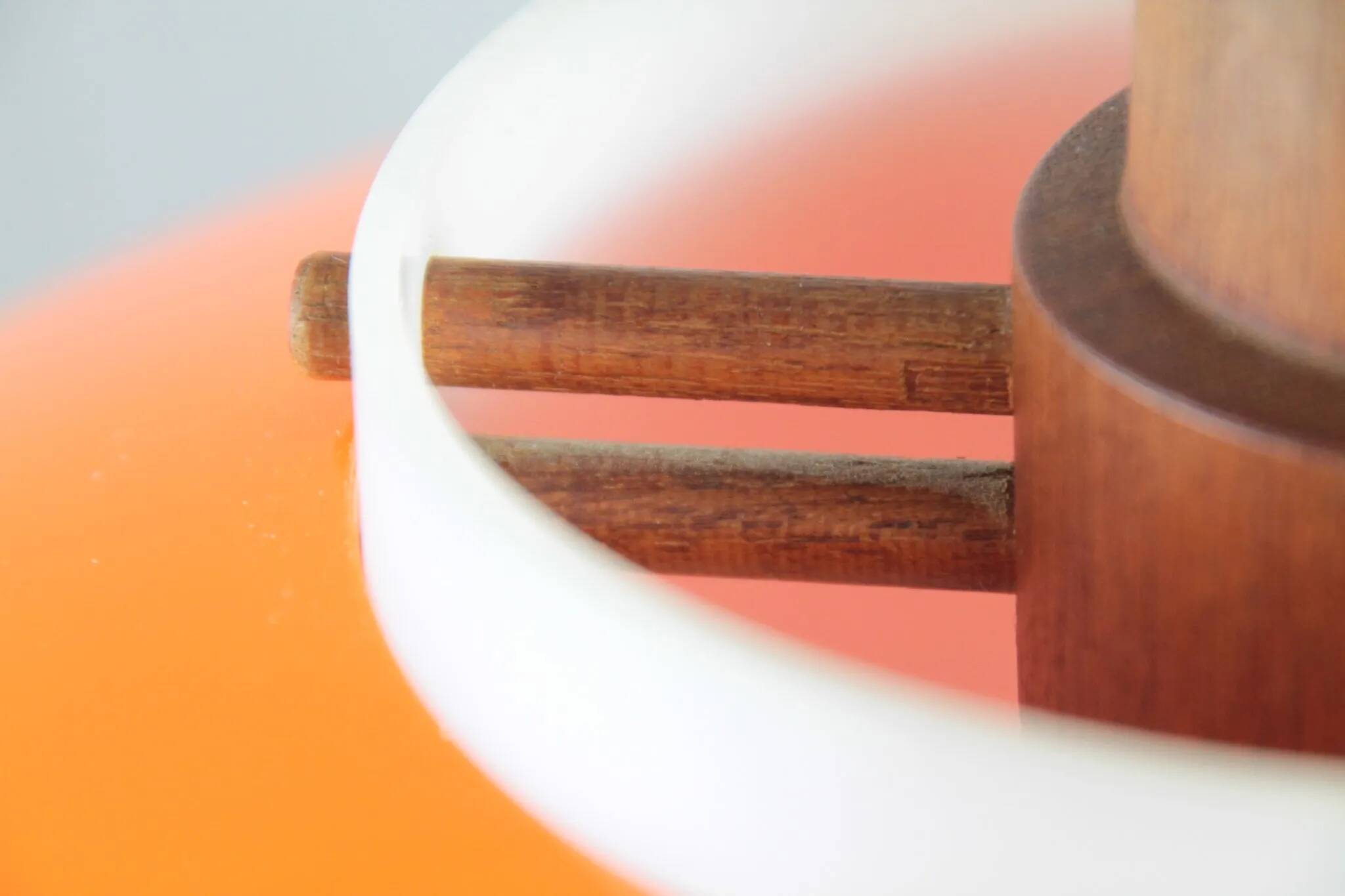 Pendant Lamp – Plastic and Teak, Model 549 – Uno & Östen Kristiansson for Luxus Vittsjö, Sweden, 1960s