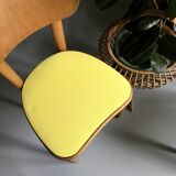 6 yellow and wood Thonet chairs