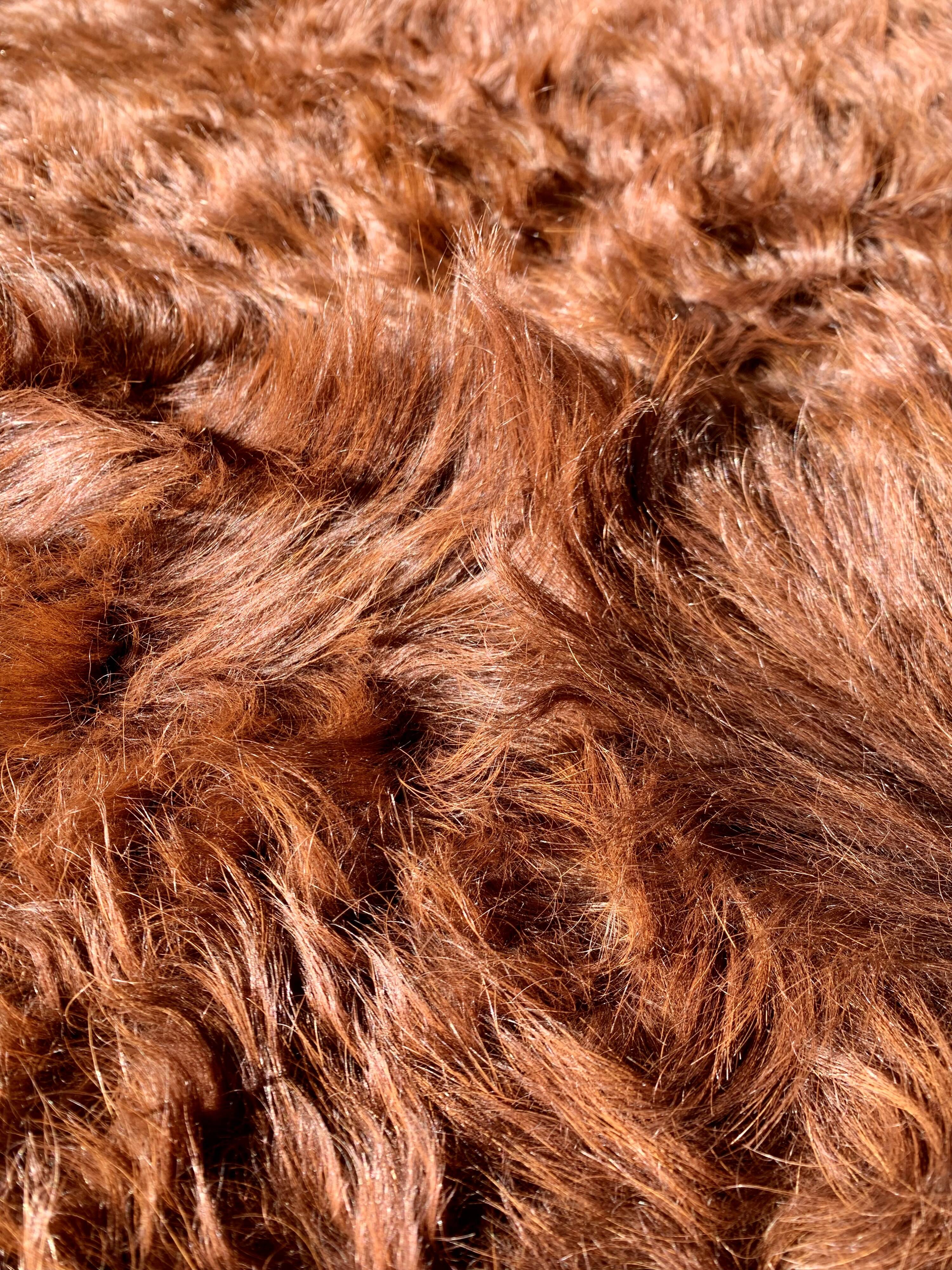 Large vintage natural cowhide carpet 195x188cm