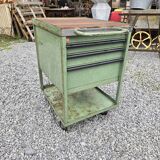 Workshop trolley with one metal drawer