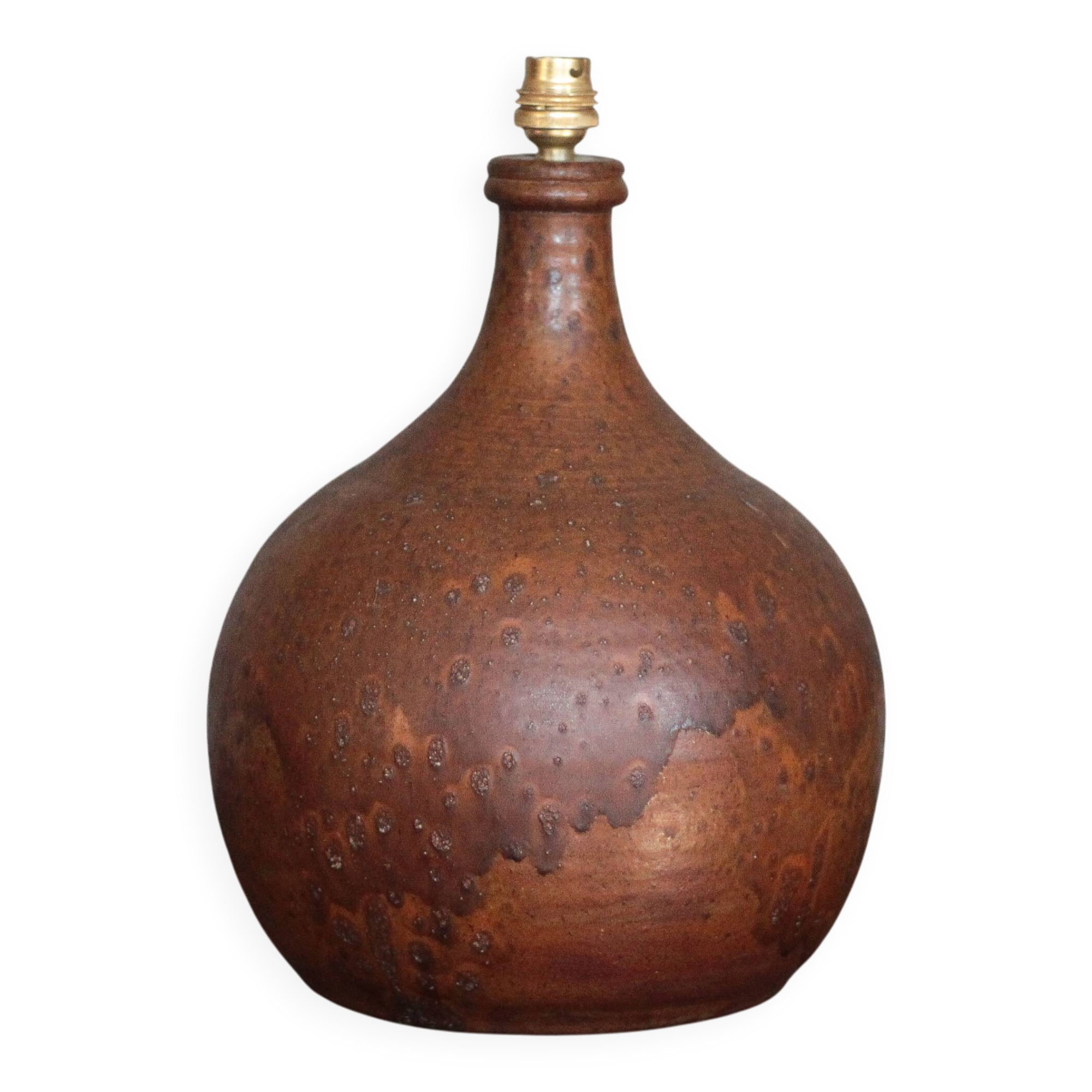 Vintage terracotta lamp, vintage lamp base, living room lamp, brown lamp