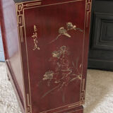 Chinese furniture XXth Red lacquer Decor of branches and birds