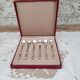 Lot de 6 cuillères à café en métal couleur argent dans leur coffret d'origine