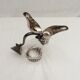 Carafe -duck in silver metal and glass signed