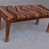 Brutalistic coffee table free form in olive tree