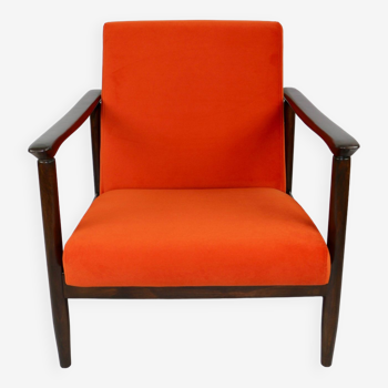 GFM-142 Armchair in Orange Velvet attributed to Edmund Homa, 1970s