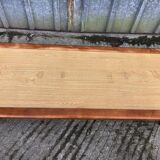 Vintage Yew Wood Bench with 3 Cushions