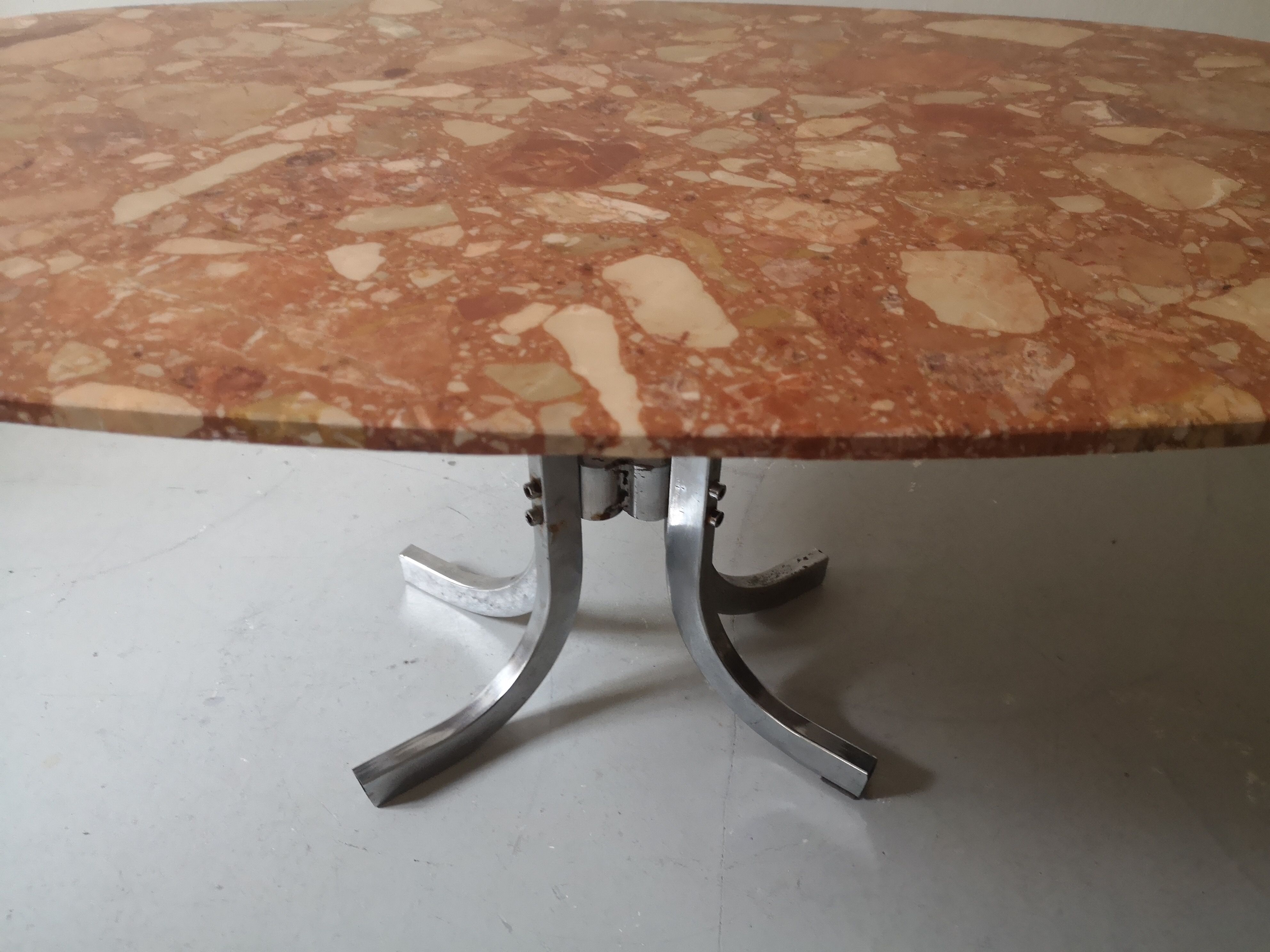 Pink marble coffee table, 1970