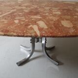 Pink marble coffee table, 1970