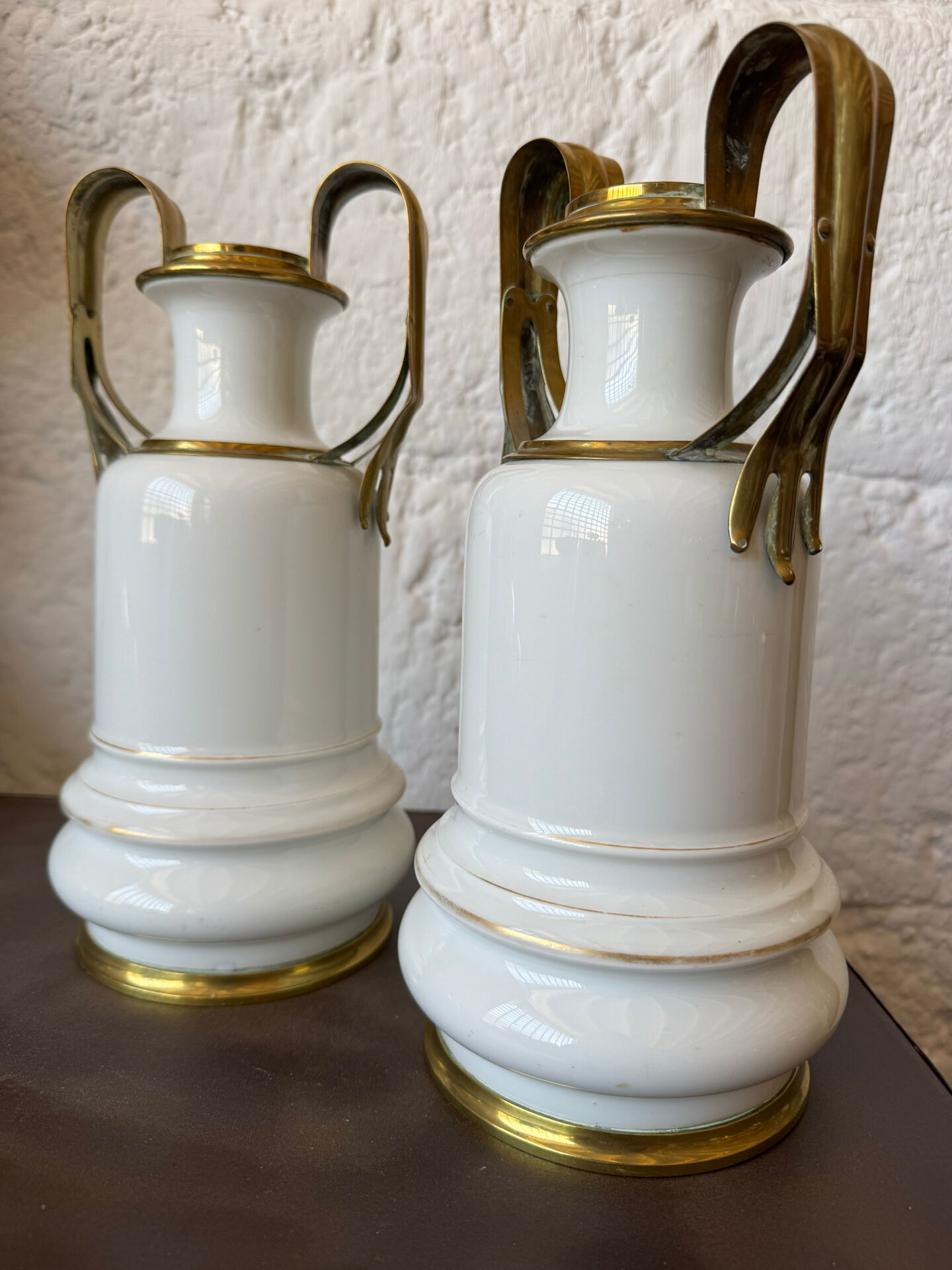 Old Paris porcelain vases from the 19th century