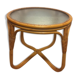 Rattan coffee table with glass top