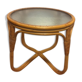 Rattan coffee table with glass top
