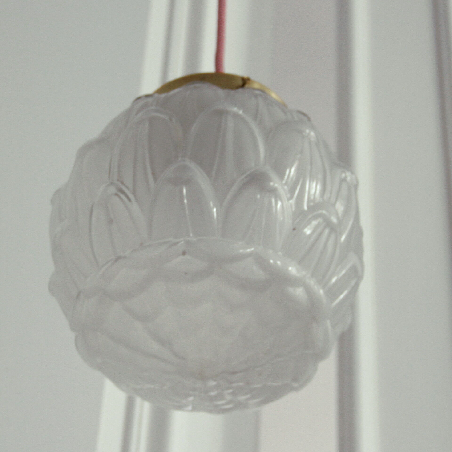 Vintage Lampshade hanging glass globe cast art deco