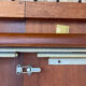 Extendable teak table, sled base, vintage style.