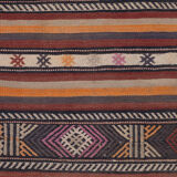 Turkish kilim runner with modern design, boho nomadic stair runner 80 x 512 cm