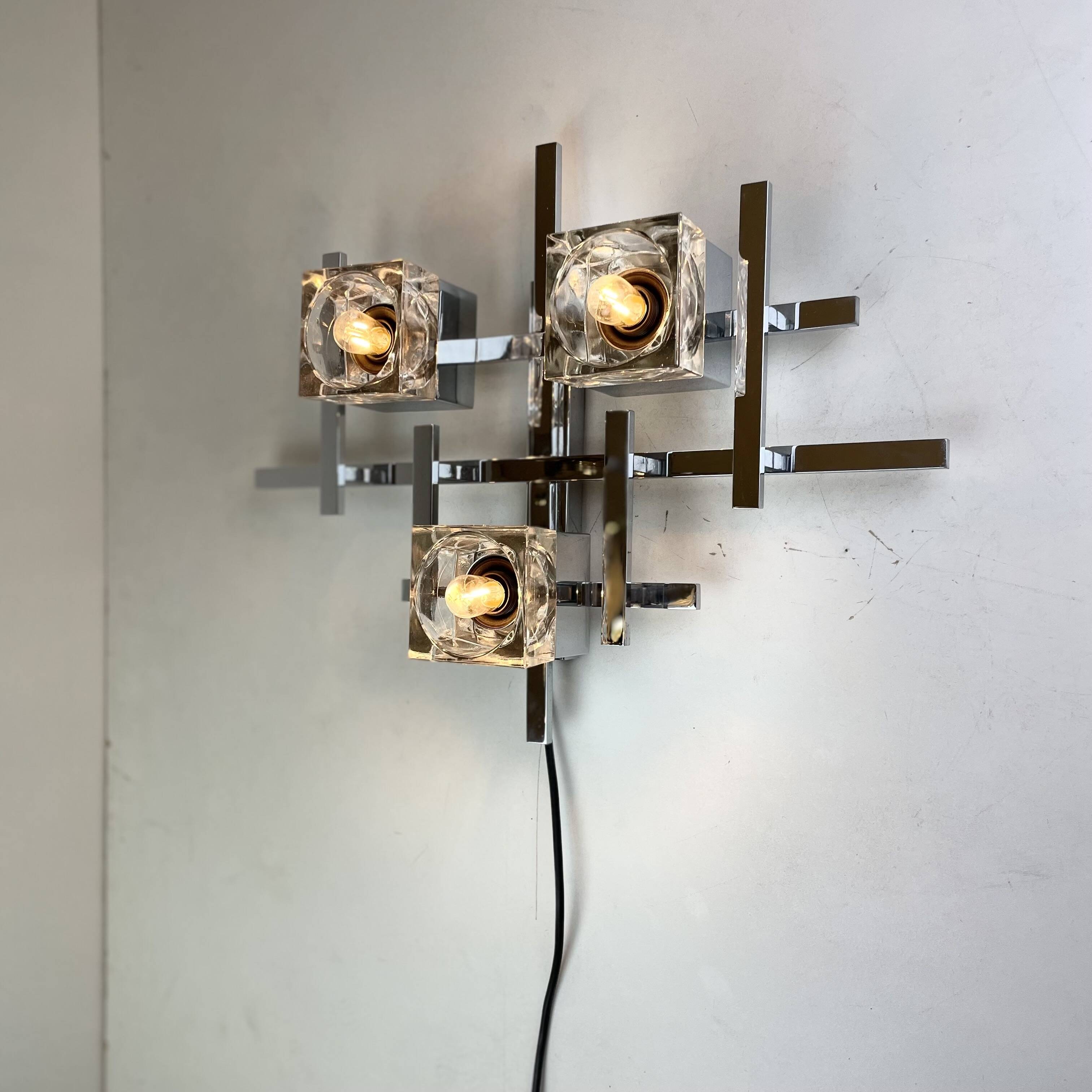 Cubic, Wall Lamp by Gaetano Sciolari, 1970s
